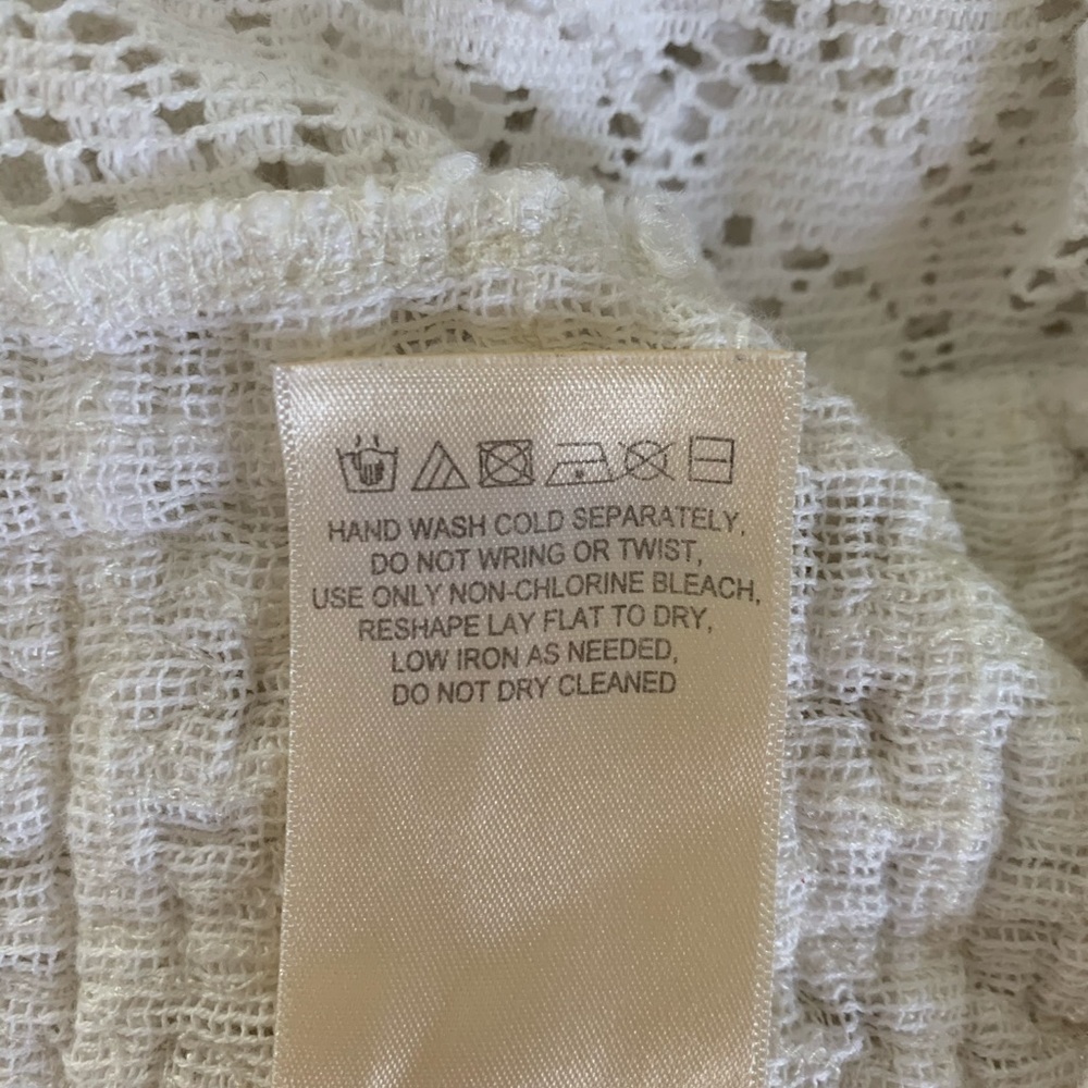 ANTHROPOLOGIE White Lace Short Sleeve Women’s Top - Picture 5 of 6
